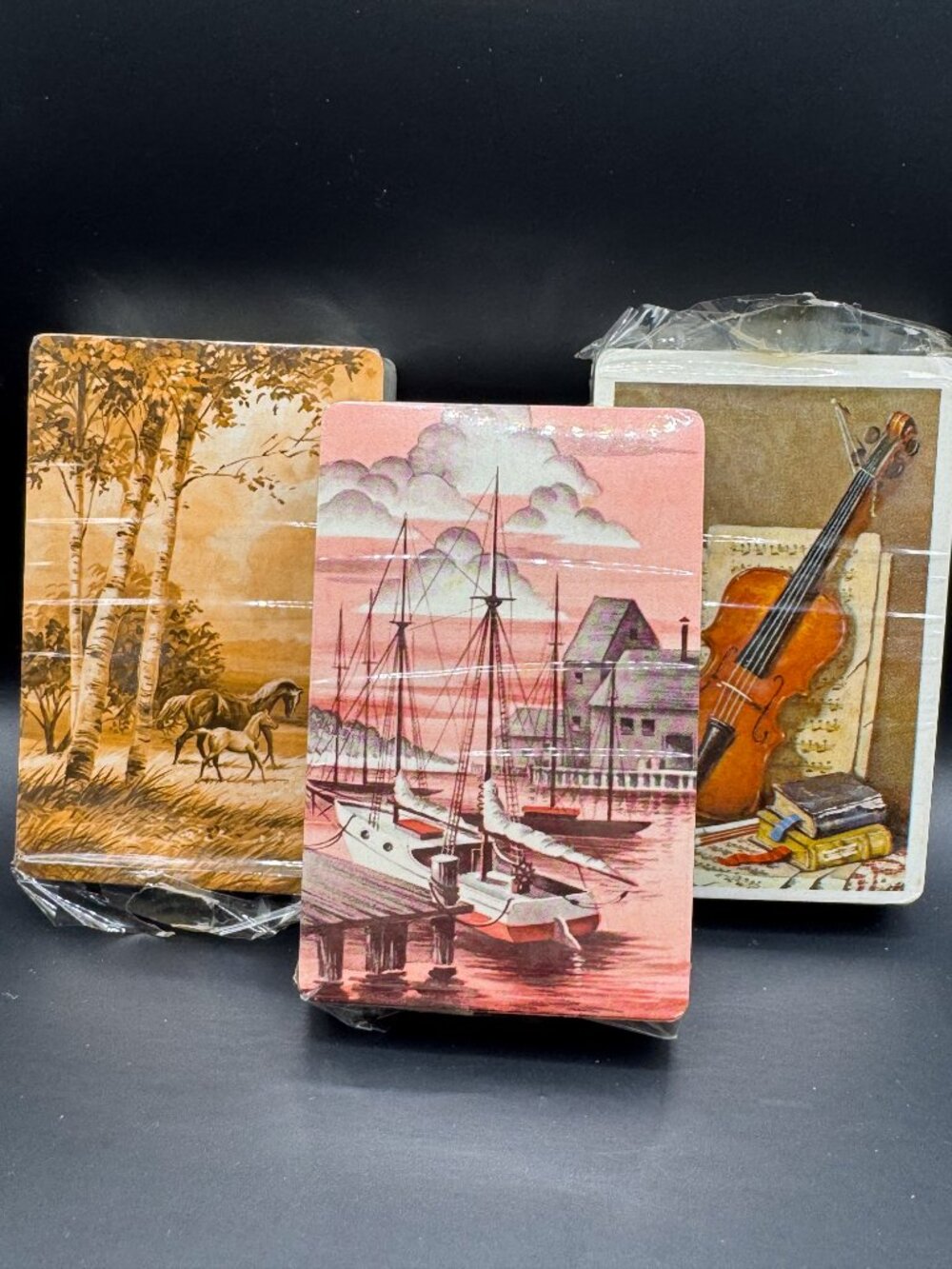 Vintage Mini Playing Cards Set of 3 Sealed Plastic Coated Decks